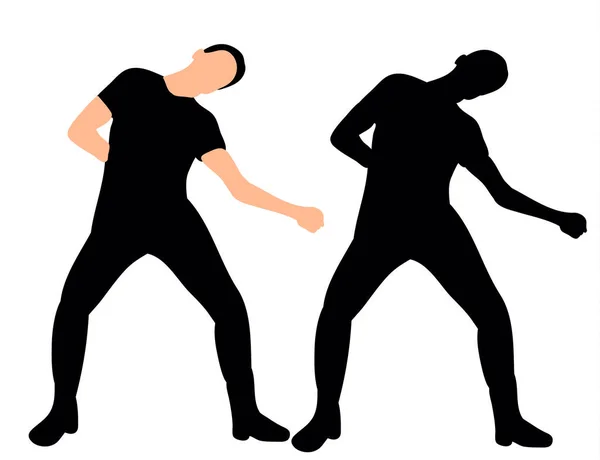 Vektorillustration Silhouette Eines Tanzenden Typen — Stockvektor