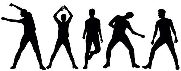 Vector Silhouette Beautifully Dancing Man Collection — Stock Vector