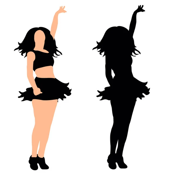 Силуэт Танцующей Девушки — стоковый вектор