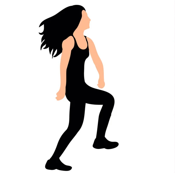 Illustration Vektor Junges Mädchen Tanzt Tanz — Stockvektor
