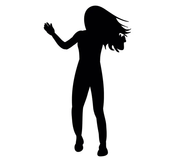 Silhouette Une Fille Sexy Dansant — Image vectorielle