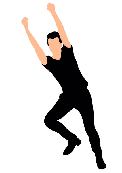 Silueta Chico Maravillosamente Bailando Danza Vector Ilustración — Vector de stock