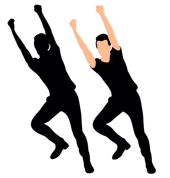 Silhouet Van Een Man Dansen Vector Illustratie — Stockvector