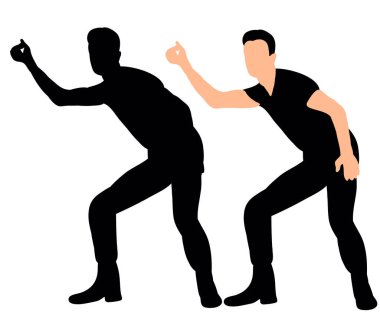 Dans eden bir adamın silueti 