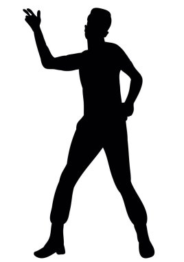 Dans eden erkek dansçının silueti 