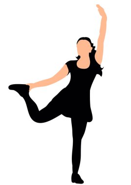 Dans eden kız silueti