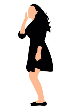 Görüntü, vektör silueti kızı şaşırttı