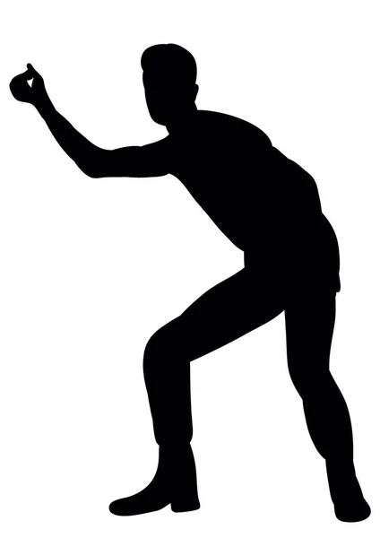 Silhouette Danseur Mec Dansant Illustration Vectorielle — Image vectorielle