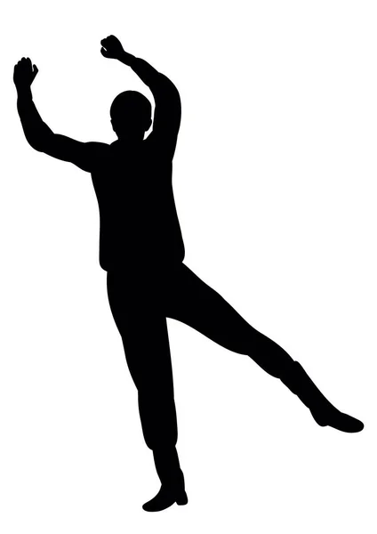 Silhouette Danseur Mec Danseur Vecteur — Image vectorielle