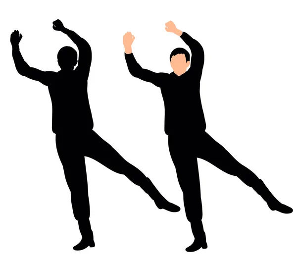 Guy Dansen Silhouet Vector Illustratie — Stockvector