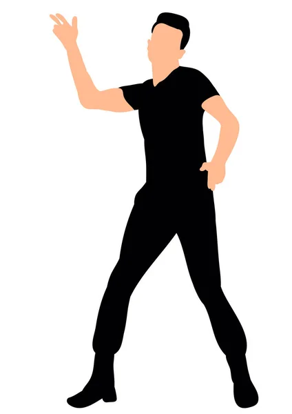 Illustration Vector Silhouette Man Dancing — Stock Vector