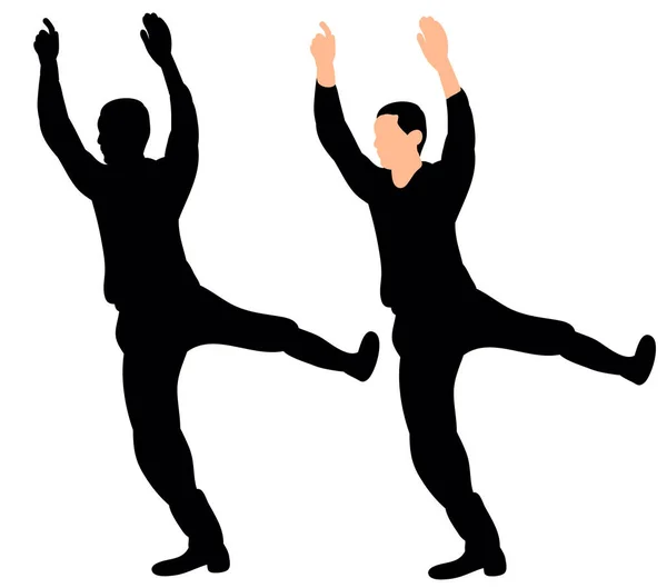 Silhouette Eines Tanzenden Männlichen Tänzers — Stockvektor