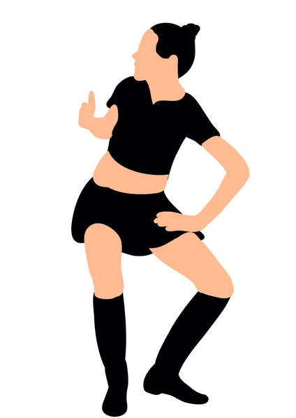Silhouette Girl Beautifully Dancing Dance Vector — Stock Vector
