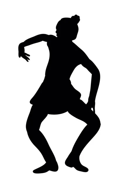 Silueta Una Chica Bailando — Vector de stock