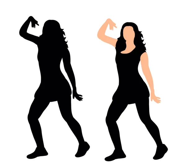 Silhouette Fille Danseuse Danseuse Vecteur — Image vectorielle