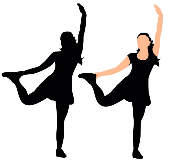 Mädchen Tanzen Silhouette Partei Vektor — Stockvektor