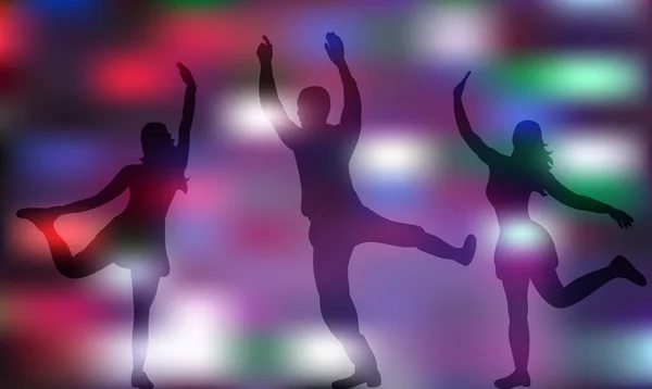 Illustratie Vector Groep Dansende Mensen Silhouetten Dansen — Stockvector