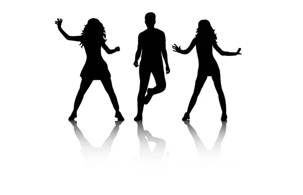 Vektor Silhouette Tanzender Menschen — Stockvektor
