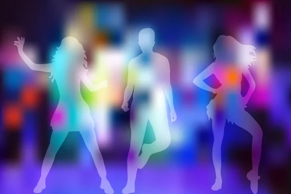 Εικονογράφηση Διάνυσμα Σιλουέτα Χορευτών Ντίσκο Πάρτι — Διανυσματικό Αρχείο