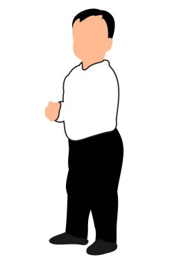 Vektör illüstrasyonu, çocuk duruşu, siluet