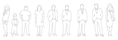 Vektör illüstrasyonu, insan ana hatlarının toplanması