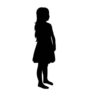siyah siluet bir çocuk, kız, çocukluk