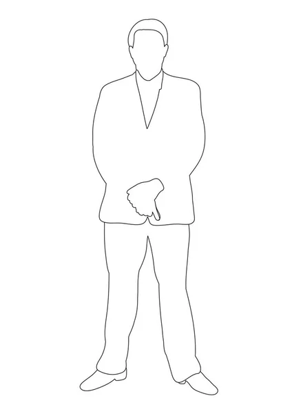 Εικονογράφηση Διάνυσμα Περιγράφει Άνθρωπος Στέκεται Σκίτσο — Διανυσματικό Αρχείο