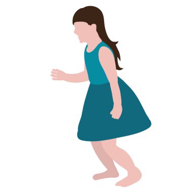 soyutlanmış, düz stil çocuk, yüzü olmayan küçük kız oynanıyor