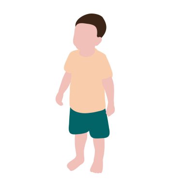  Düz stil çocuk, çocuk ayakta