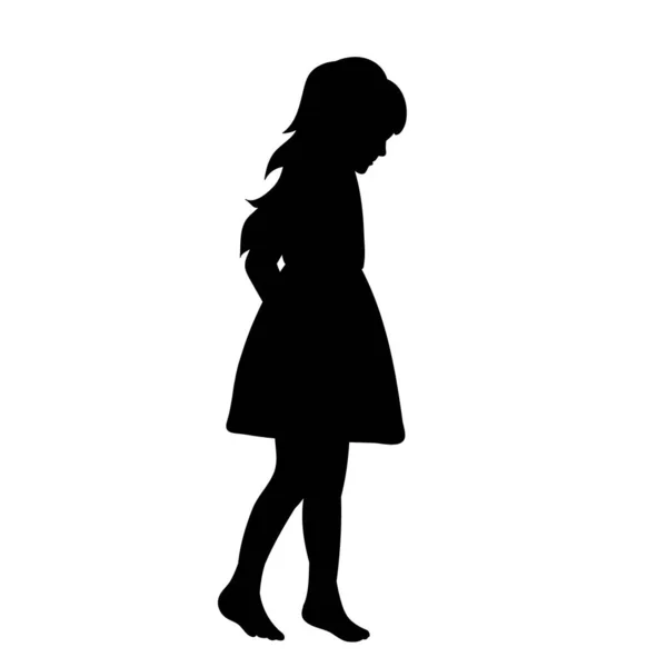 Διάνυσμα Απομονωμένη Μικρή Σιλουέτα Κοριτσιού — Διανυσματικό Αρχείο