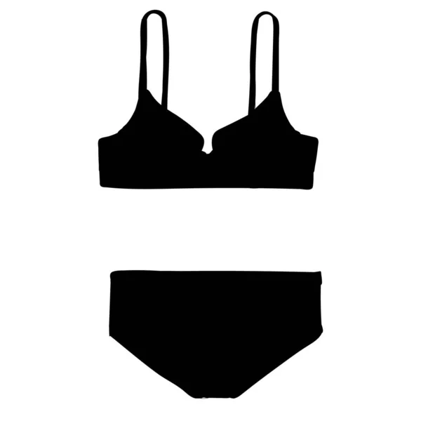 Vector Geïsoleerd Silhouet Van Vrouwelijke Sportlingerie — Stockvector