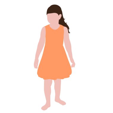  düz stil çocuk, küçük kız