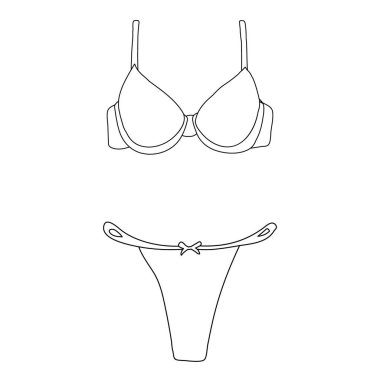 vektör, izole edilmiş, dış hatlar, çizim, iç çamaşırı