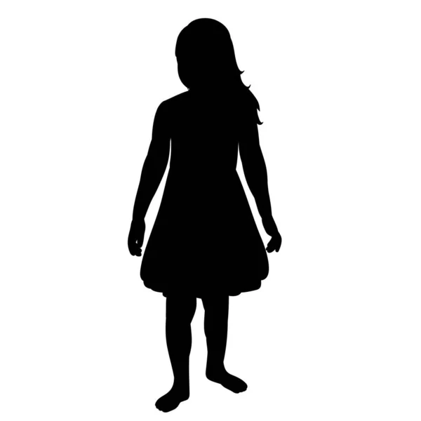 Silhouette Enfant Fille Icône — Image vectorielle