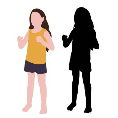 Düz bir tarzda duran kız