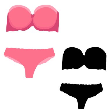 İzole edilmiş, iç çamaşırı, iç çamaşırı ve sütyen beyaz bir arka planda.