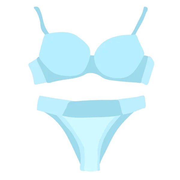 Vector Isolated Lingerie Underpants Bra Blue — Stock Vector