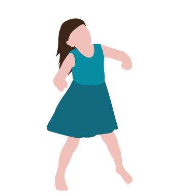 Düz stil çocuk, küçük kız oynanır