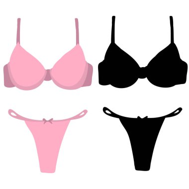 vektör, izole, iç çamaşırı, siluetli