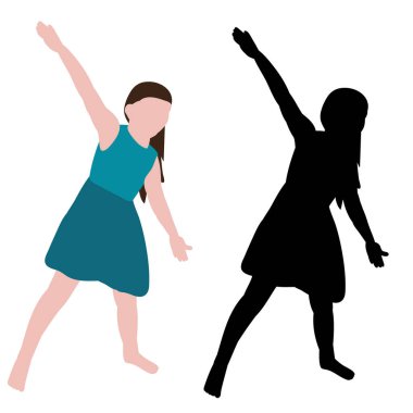  Çocuk ve düz bir tarzda, kız oynanıyor.