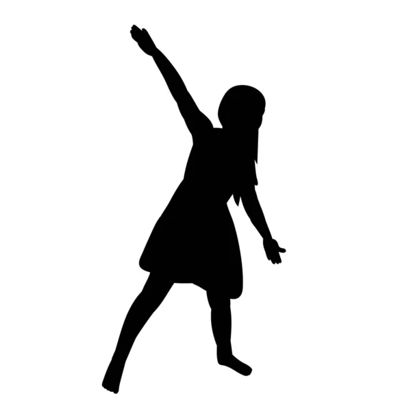 Μαύρη Σιλουέτα Παιδιού Κορίτσι Εικόνα — Διανυσματικό Αρχείο