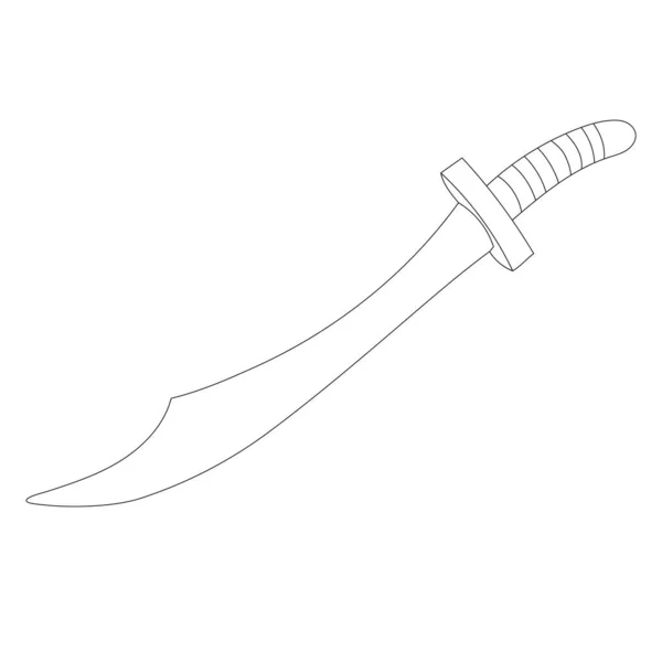 Vecteur Isolé Contour Croquis Armes Épée Sabre — Image vectorielle