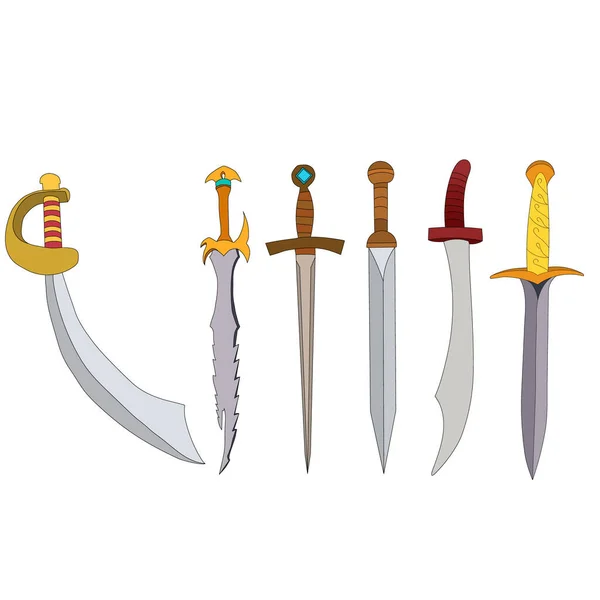 Weapon Sword Saber Set Collection — Stock Vector