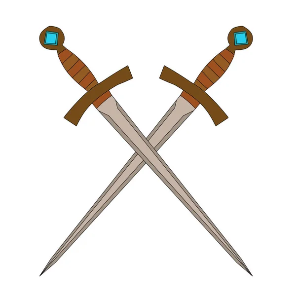 Waffensymbol Zwei Säbelschwerter — Stockvektor