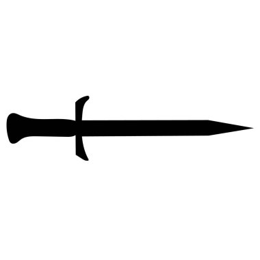 İzole edilmiş, beyaz bir arka planda, bir kılıcın silueti, kılıçlar