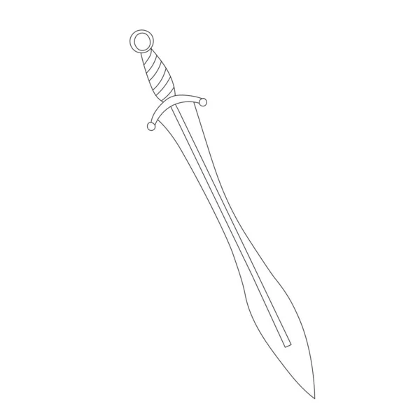 Kantige Waffe Schwert Säbelkontur — Stockvektor