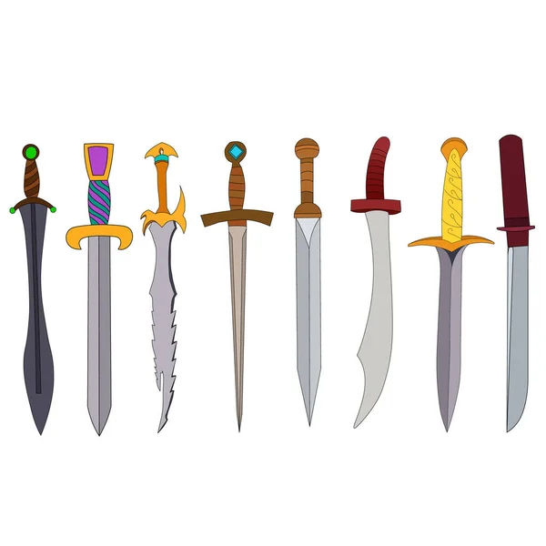 Weapon Sword Saber Set Collection — Stock Vector