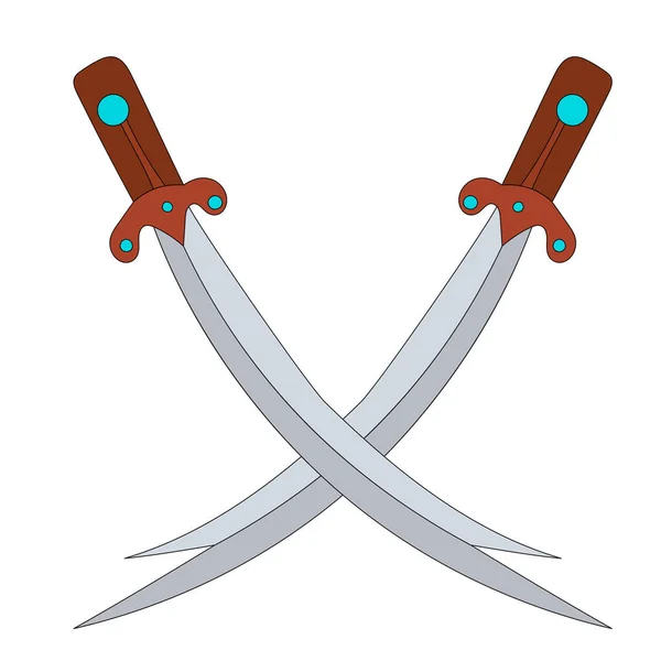 Zole Edilmiş Beyaz Bir Arka Planda Kılıç Kılıç — Stok Vektör