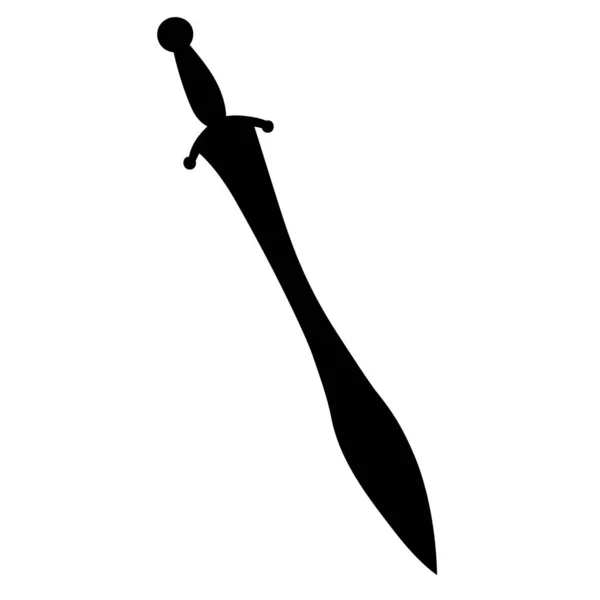 Edged Weapon Sword Saber Silhouette — Stock Vector