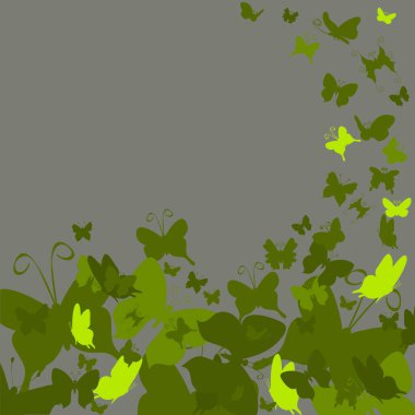 Kelebekli arka plan, yeşil